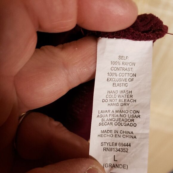 Ambiance Womens Maroon Off The Shoulder Cropped Crochet Top Large - Picture 5 of 5